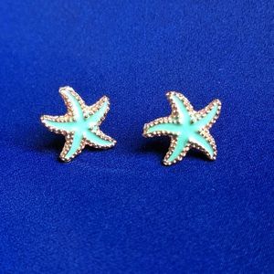 🛍 Sea Foam Green Starfish Stud Earrings